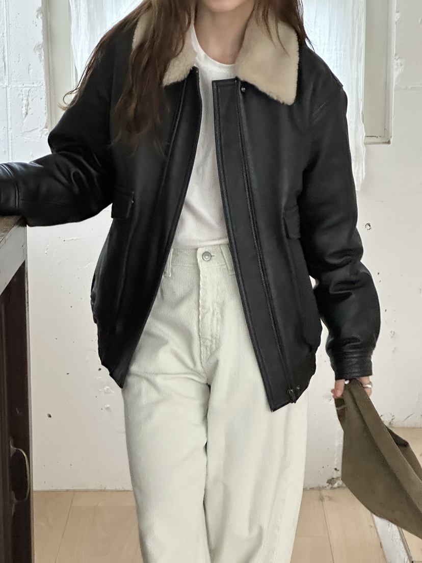 JEONG GAM STUDIOS東大門㊣直郵女裝新款熱賣休閑皮衣羊皮JEONG GAM皮衣