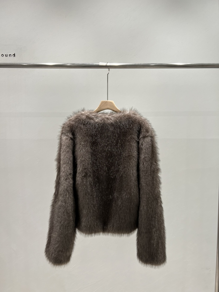 UNBOUND韓國直郵㊣女裝新款人氣職業25秋冬時尚短款大衣貂皮UNBOUND短款大衣