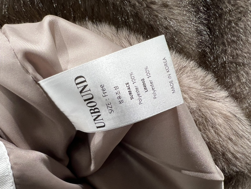 UNBOUND韓國直郵㊣女裝新款人氣職業25秋冬時尚短款大衣貂皮UNBOUND短款大衣