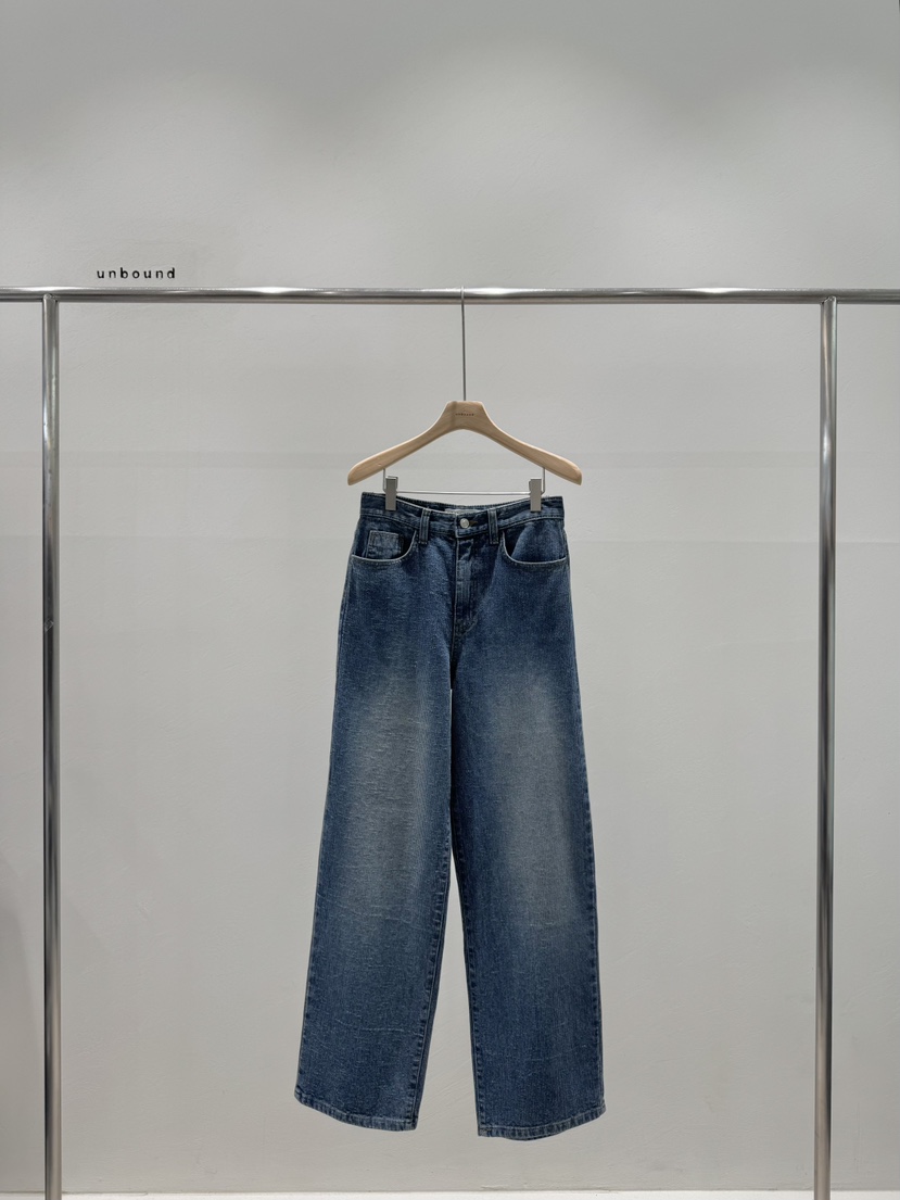 UNBOUND東大門㊣直郵女士新款推薦熱賣真品牛仔褲不含腰帶條紋UNBOUND牛仔褲