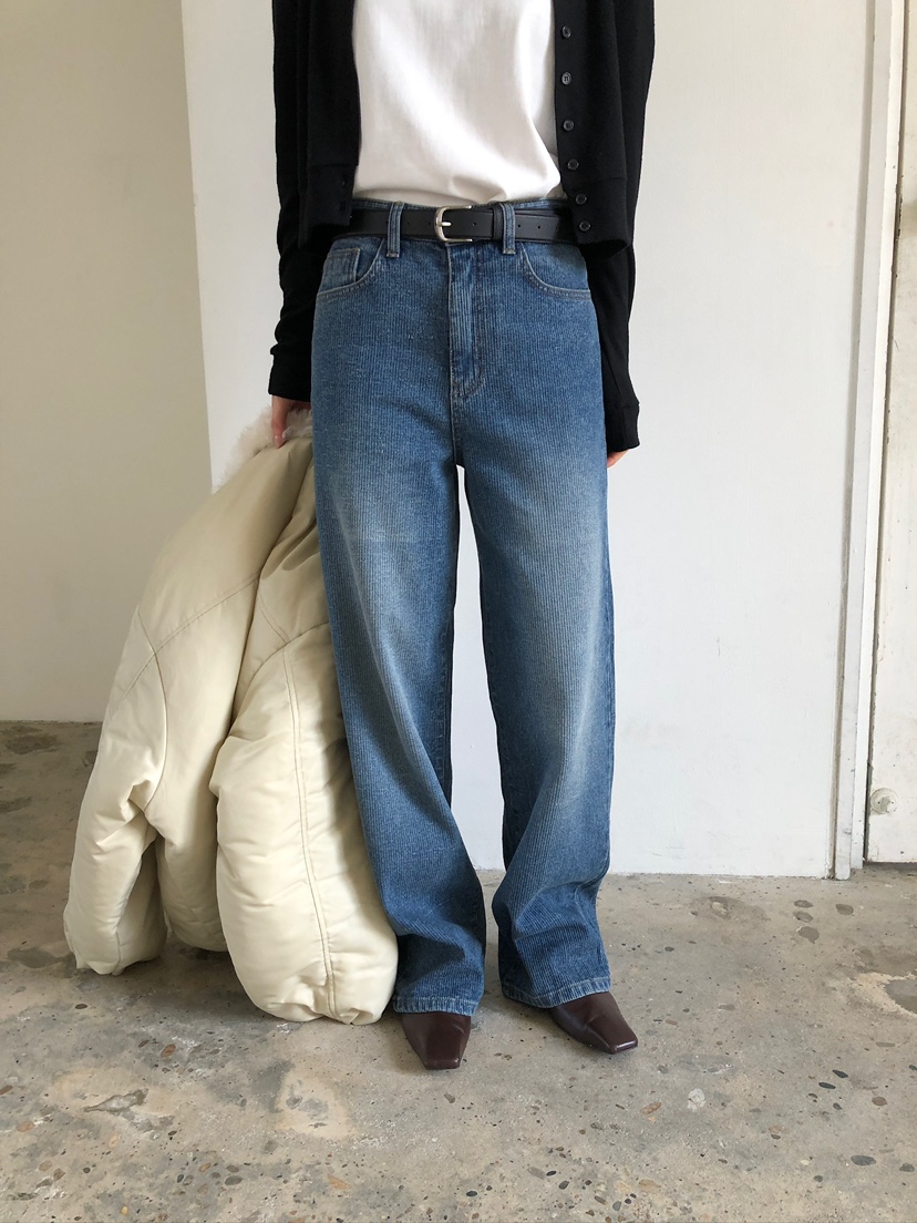 UNBOUND東大門㊣直郵女士新款推薦熱賣真品牛仔褲不含腰帶條紋UNBOUND牛仔褲