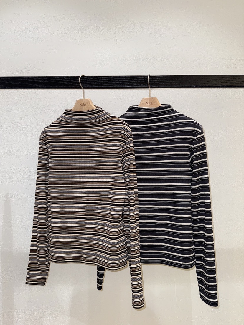 NDE東大門㊣代購女士新品熱賣休閑25秋冬推薦職業長袖T恤高領NDE長袖T恤