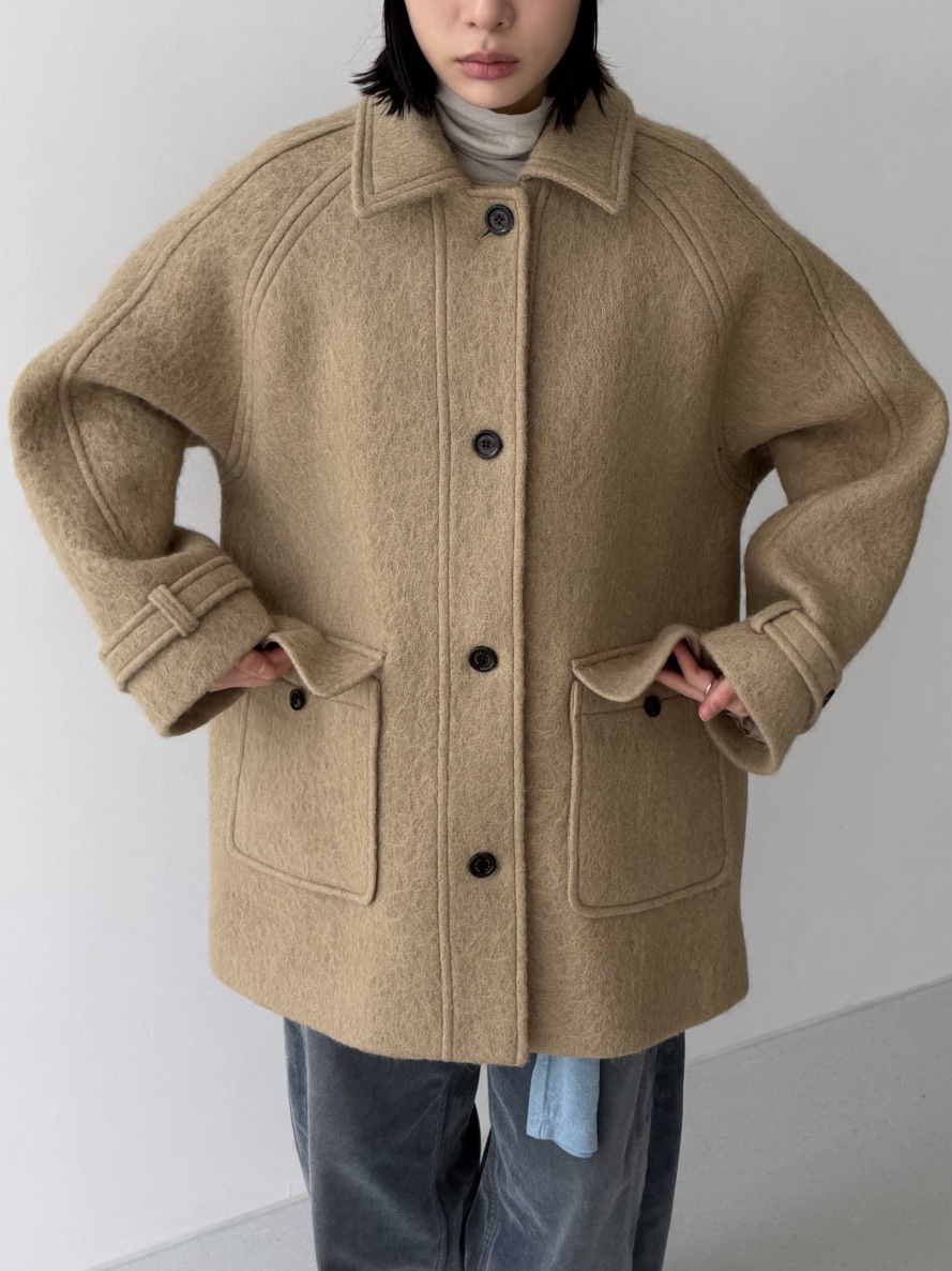 KARE/WEREPIECE東大門㊣代購女士新款職業中長款大衣口袋羊駝KARE/WEREPIECE中長款大衣