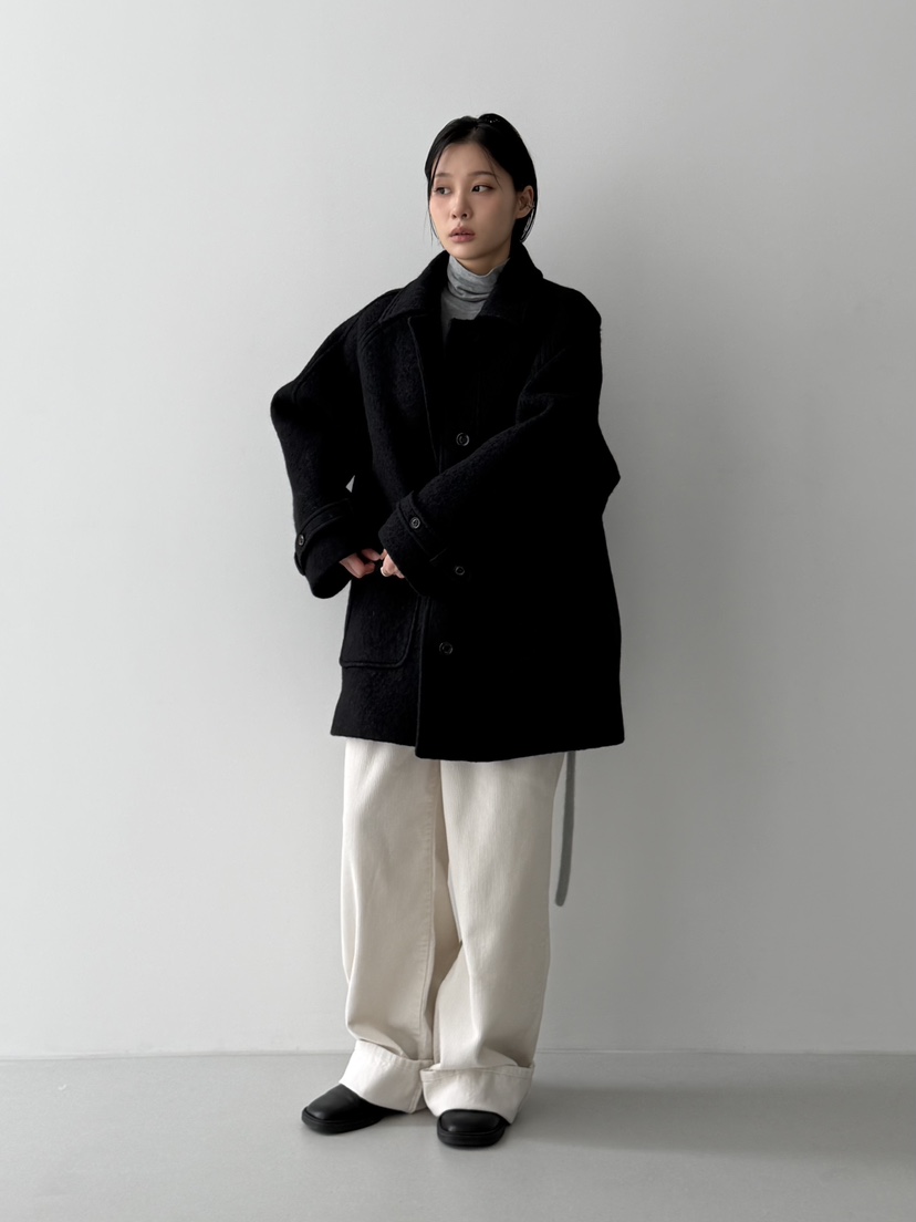 KARE/WEREPIECE東大門㊣代購女士新款職業中長款大衣口袋羊駝KARE/WEREPIECE中長款大衣