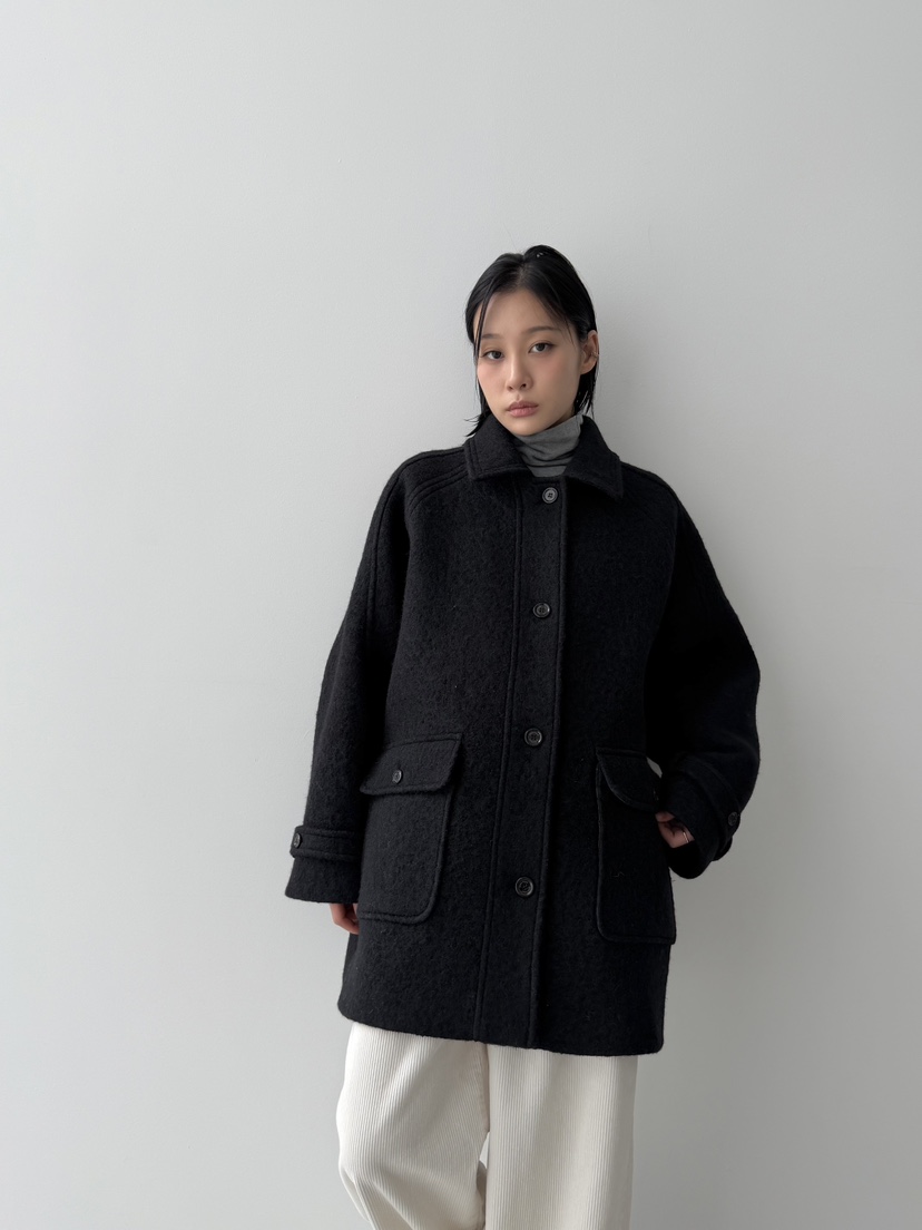 KARE/WEREPIECE東大門㊣代購女士新款職業中長款大衣口袋羊駝KARE/WEREPIECE中長款大衣