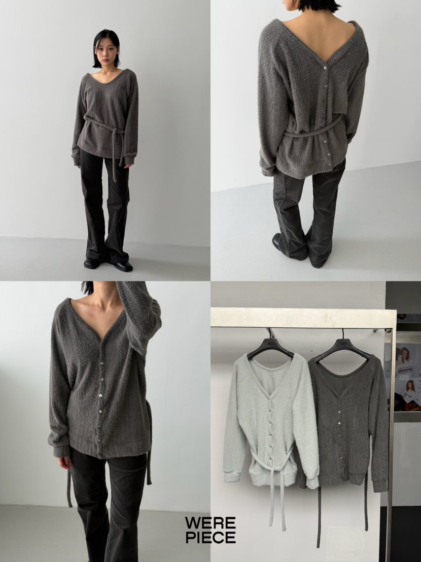 KARE/WEREPIECE韓國直郵㊣女裝新款熱賣真品針織衫含腰繩雙面KARE/WEREPIECE針織衫