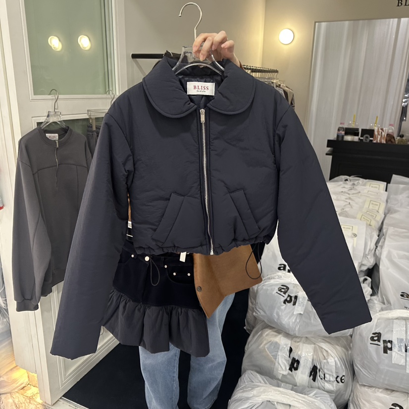 BLISS韓國代購㊣女士新款人氣推薦職業休閑時尚短款棉服兔子棉BLISS短款棉服