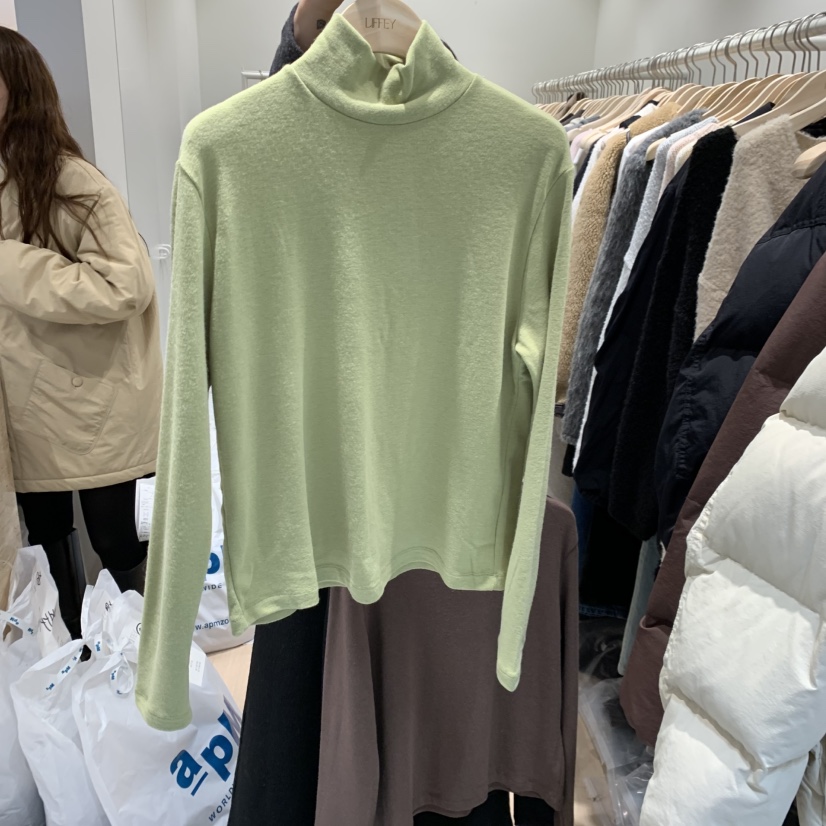 LIFFEY東大門㊣直郵女士新款休閑長袖T恤不含裙安哥拉兩面穿紐扣LIFFEY長袖T恤圖色1