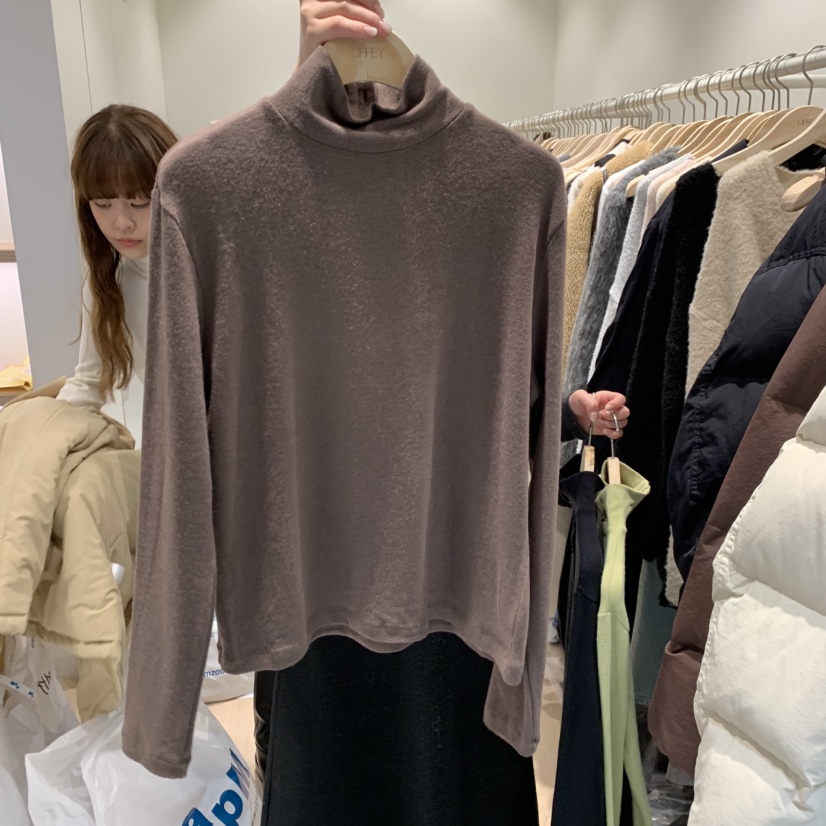 LIFFEY東大門㊣直郵女士新款休閑長袖T恤不含裙安哥拉兩面穿紐扣LIFFEY長袖T恤圖色2