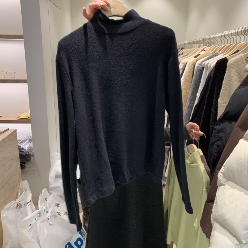 LIFFEY東大門㊣直郵女士新款休閑長袖T恤不含裙安哥拉兩面穿紐扣LIFFEY長袖T恤圖色3