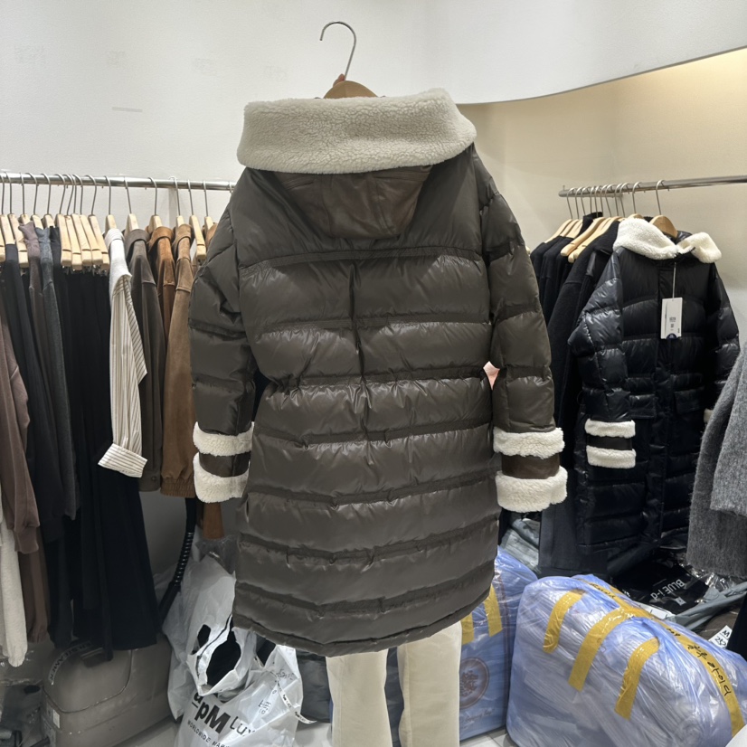 BLUEI-D韓國代購㊣女裝新款真品休閑人氣25秋冬長款羽絨服Blue i-d長款羽絨服