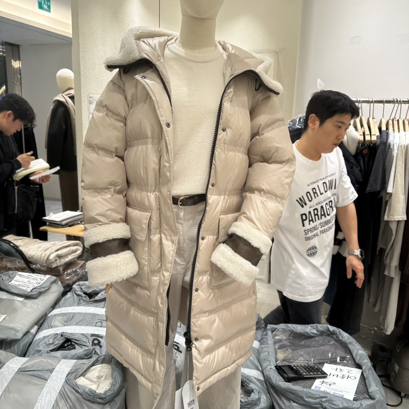 BLUEI-D韓國代購㊣女裝新款真品休閑人氣25秋冬長款羽絨服Blue i-d長款羽絨服