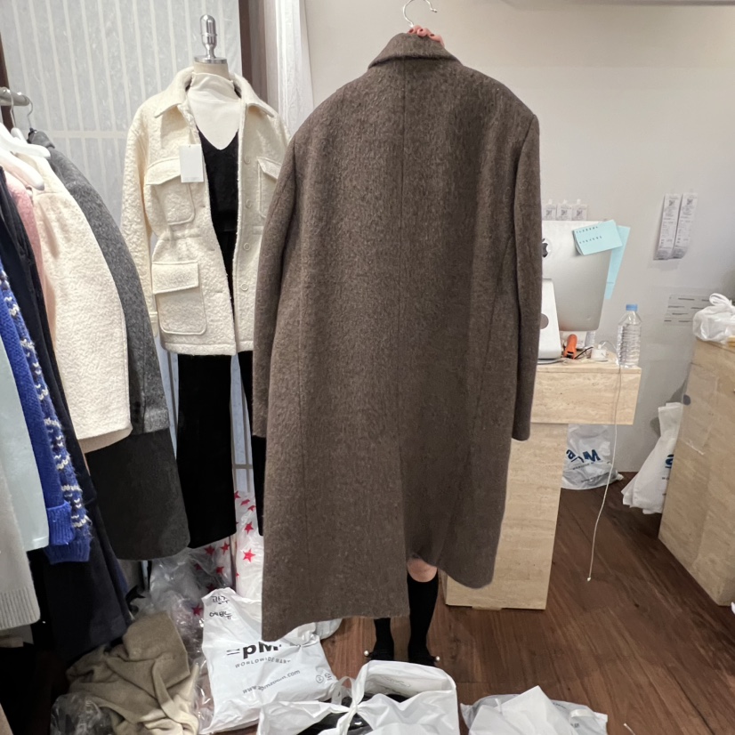 UNDERSTANDING東大門㊣直郵女士新品25秋冬真品休閑中長款大衣UNDERSTANDING中長款大衣