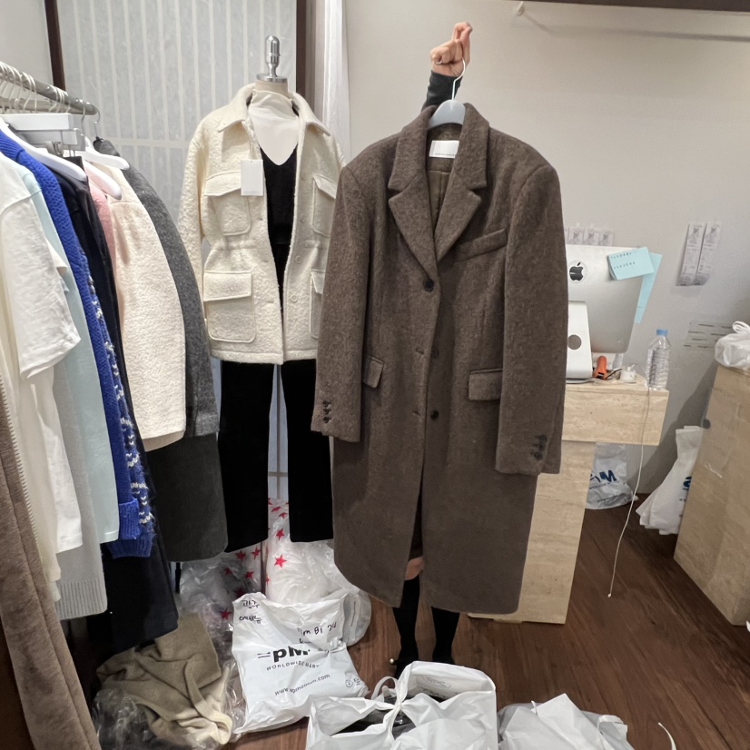 UNDERSTANDING東大門㊣直郵女士新品25秋冬真品休閑中長款大衣UNDERSTANDING中長款大衣