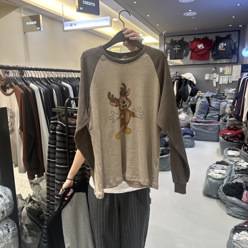 CREDITO韓國代購㊣女士新品人氣熱賣真品休閑25秋冬長袖T恤CREDITO長袖T恤圖色2