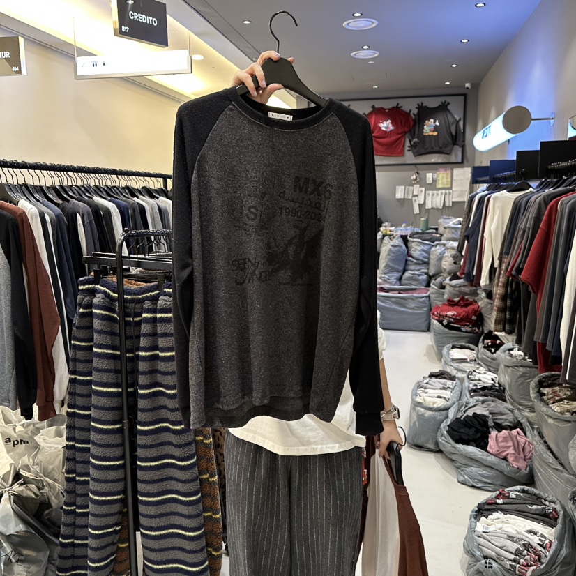 CREDITO東大門㊣代購女裝新款熱賣休閑真品25秋冬時尚長袖T恤CREDITO長袖T恤圖色2