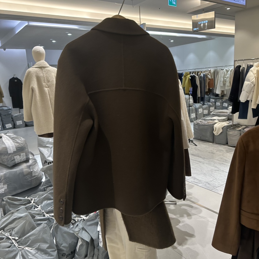 BLUEI-D韓國直郵㊣女裝新款時尚熱賣人氣職業25秋冬短款大衣Blue i-d短款大衣