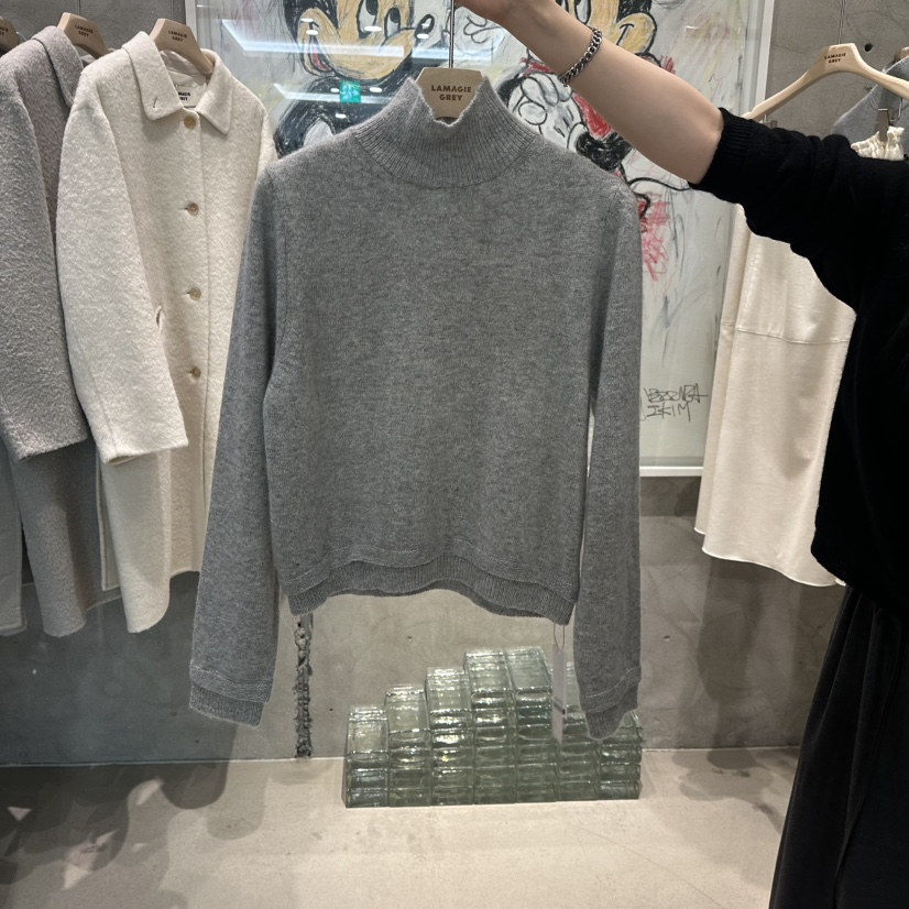 LAMAGIEPIE東大門㊣實拍女士新款推薦熱賣真品時尚休閑針織衫LAMAGIE GREY針織衫圖色3
