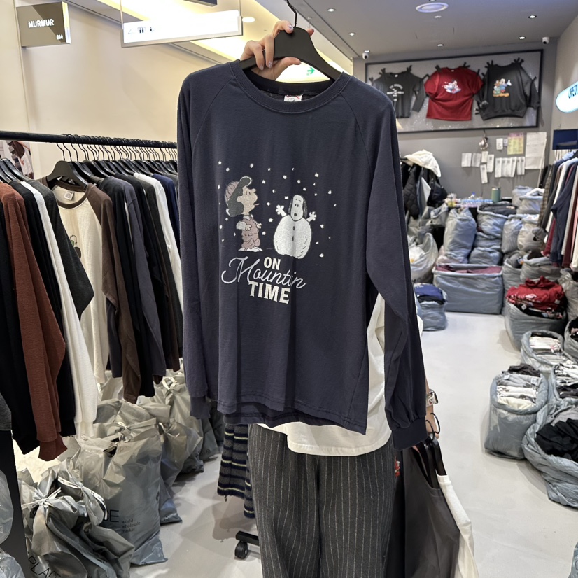 CREDITO韓國直郵㊣女士新款人氣職業熱賣真品時尚25秋冬長袖T恤CREDITO長袖T恤圖色2深藍色