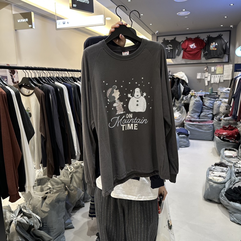 CREDITO韓國直郵㊣女士新款人氣職業熱賣真品時尚25秋冬長袖T恤CREDITO長袖T恤圖色3墨色