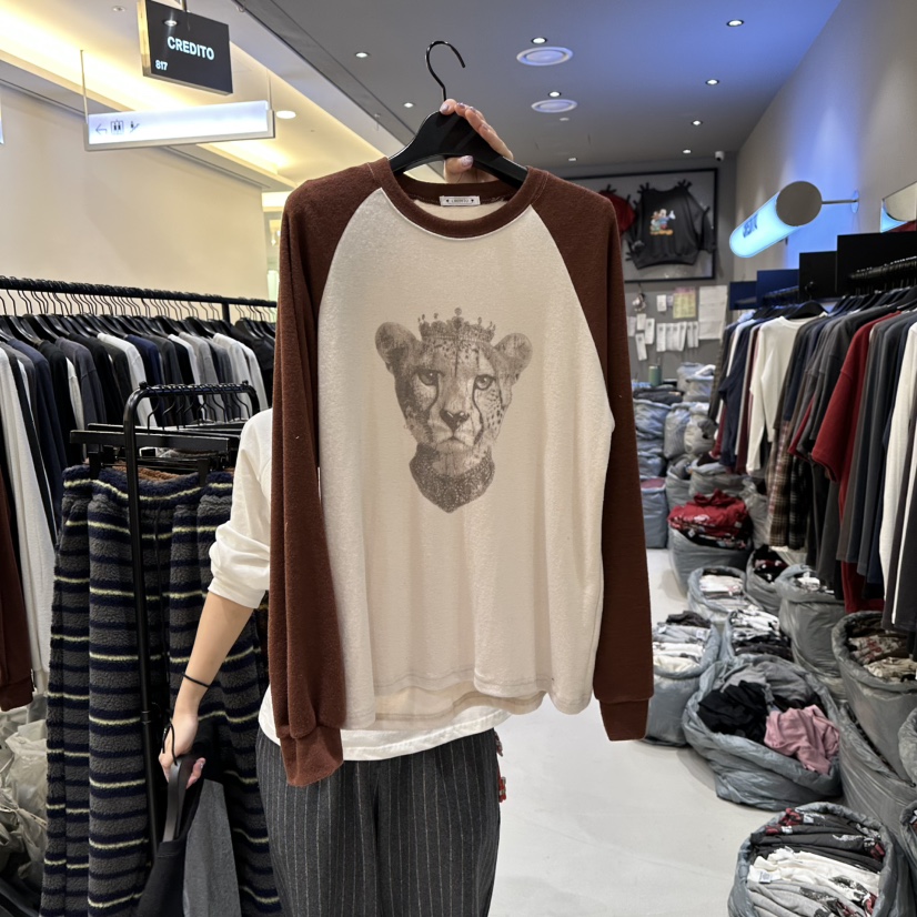 CREDITO韓國直郵㊣女士新品休閑熱賣職業時尚25秋冬長袖T恤CREDITO長袖T恤