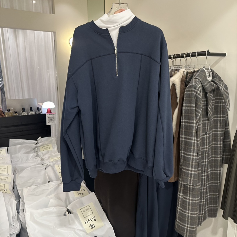 BLISS東大門㊣直郵女士新款職業25秋冬時尚推薦真品衛衣加絨BLISS衛衣圖色2深藍色