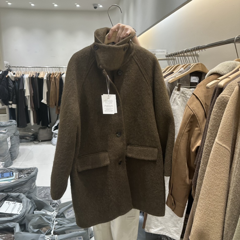 BLUEI-D東大門㊣代購女裝新款人氣時尚真品休閑中長款大衣Blue i-d中長款大衣圖色2