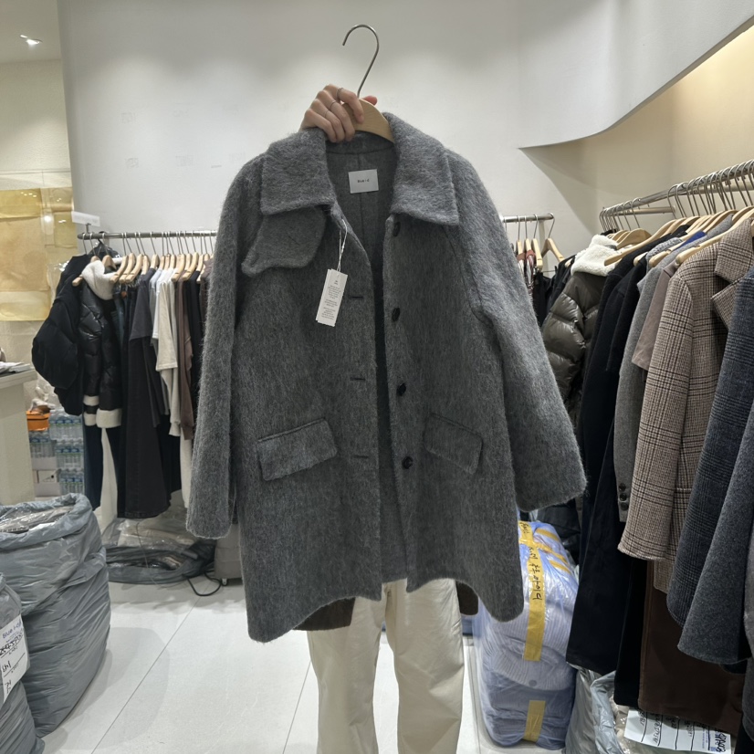 BLUEI-D東大門㊣代購女裝新款人氣時尚真品休閑中長款大衣Blue i-d中長款大衣圖色3