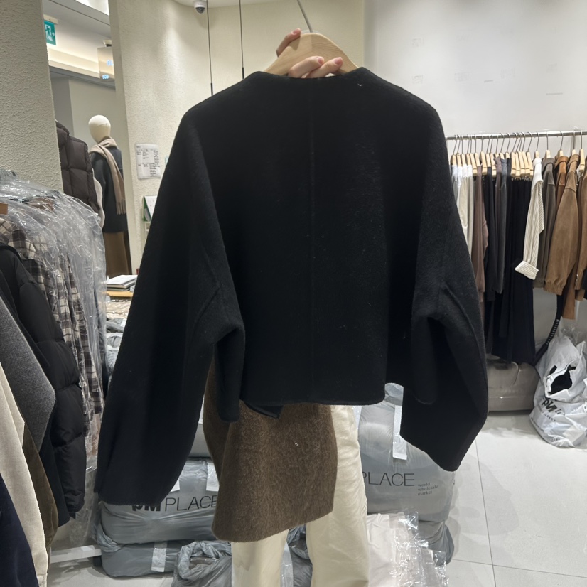 BLUEI-D東大門㊣直郵女士新品時尚休閑25秋冬真品短款大衣Blue i-d短款大衣