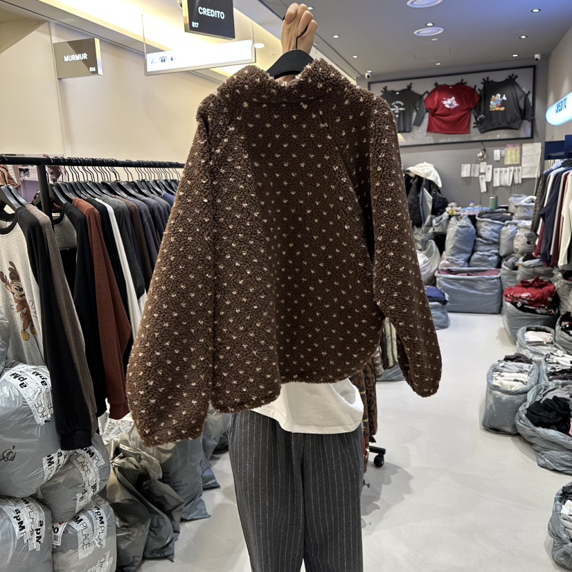 CREDITO東大門㊣代購女裝新品25秋冬真品熱賣休閑夾克連帽衫CREDITO夾克