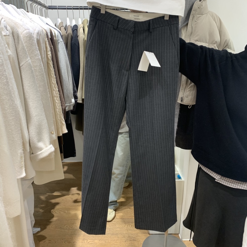 VERVEINE東大門㊣代購女裝新款推薦真品休閑25秋冬休閑褲條紋VERVEINE休閑褲