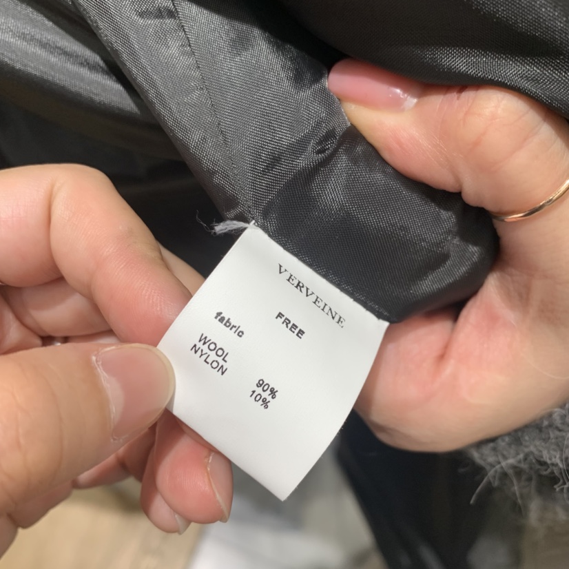 VERVEINE韓國代購㊣女士新款人氣25秋冬職業中長款大衣斜紋布VERVEINE中長款大衣