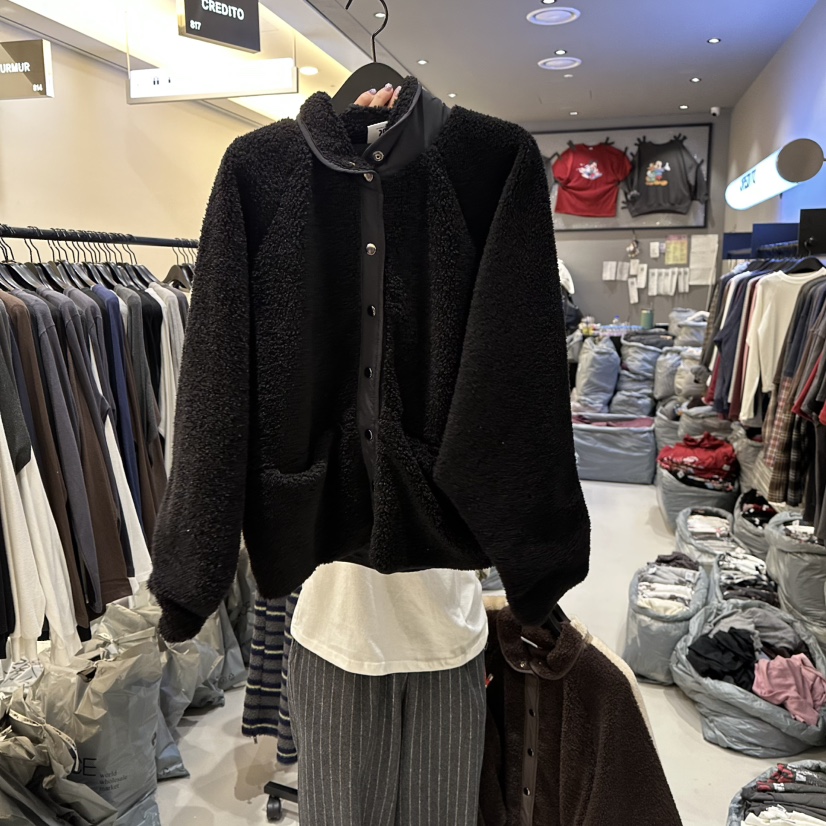CREDITO東大門㊣直郵女裝新品熱賣休閑推薦人氣夾克連帽衫毛絨CREDITO夾克圖色3