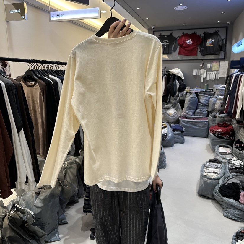 CREDITO韓國直郵㊣女士新品熱賣職業推薦25秋冬真品長袖T恤CREDITO長袖T恤