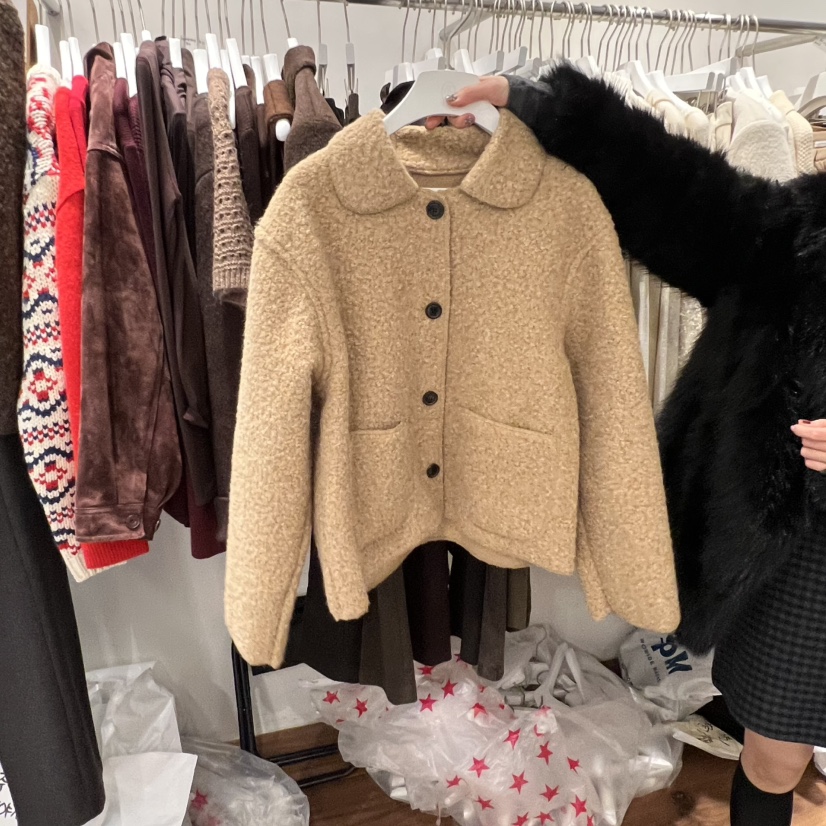 UNDERSTANDING東大門㊣實拍女裝新款休閑短款大衣泰迪熊開衫UNDERSTANDING短款大衣圖色2