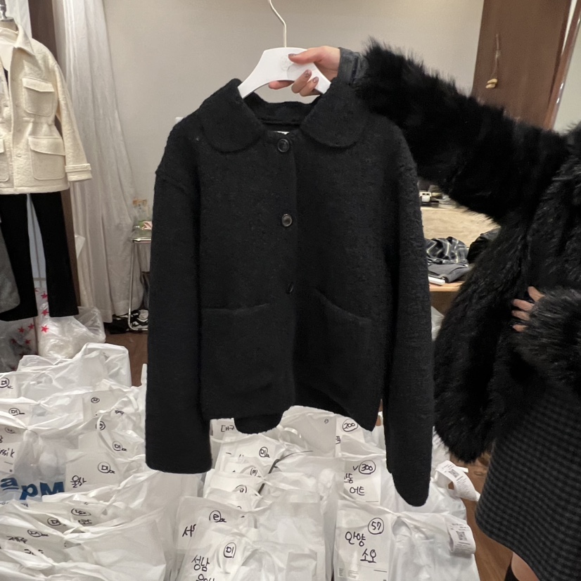 UNDERSTANDING東大門㊣實拍女裝新款休閑短款大衣泰迪熊開衫UNDERSTANDING短款大衣圖色3