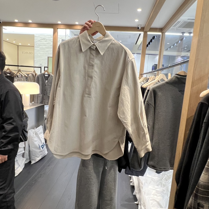 OBJECT韓國代購㊣女士新品25秋冬休閑職業人氣時尚襯衫蕾絲衫OBJECT襯衫/蕾絲衫