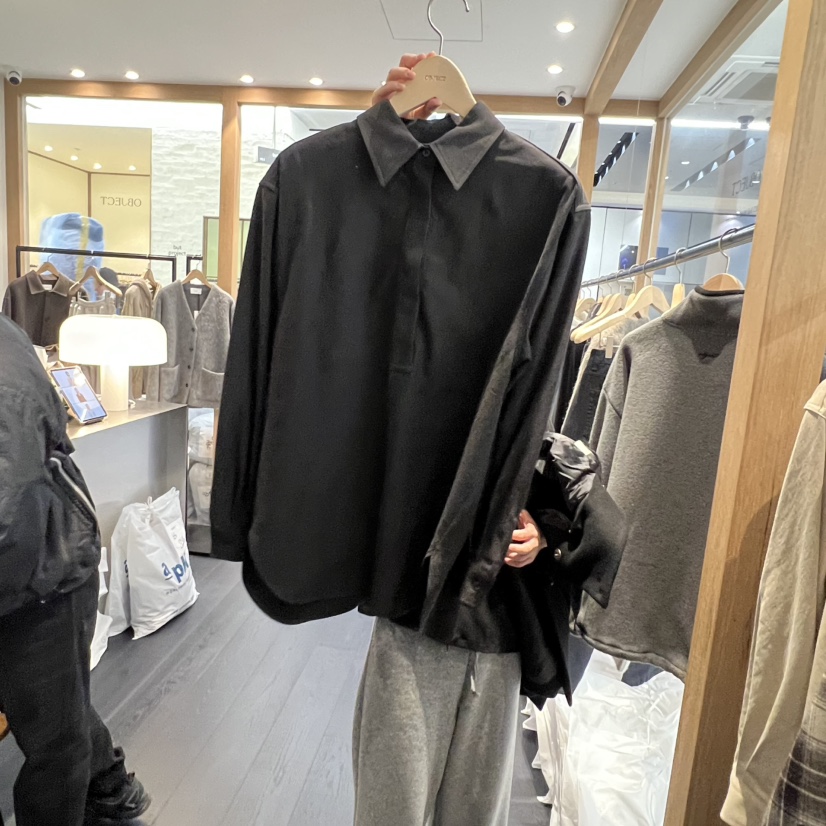 OBJECT韓國代購㊣女士新品25秋冬休閑職業人氣時尚襯衫蕾絲衫OBJECT襯衫/蕾絲衫圖色2