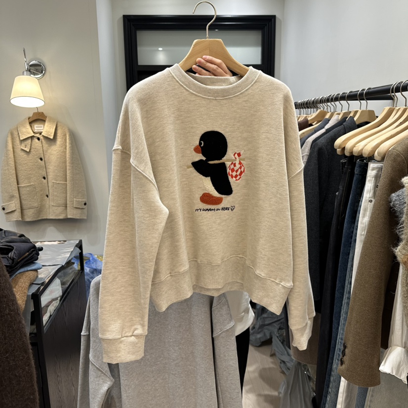 NOTTINGHAM韓國直郵㊣女士新品休閑熱賣推薦時尚衛衣加絨鵝NOTTINGHAM衛衣