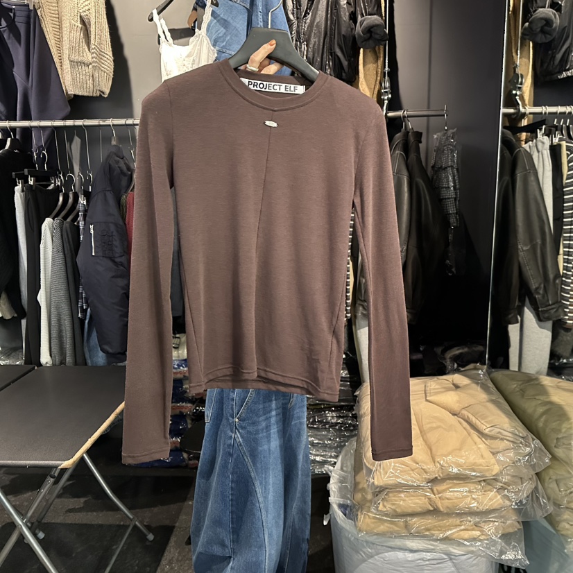 ELF-L韓國直郵㊣女裝新款真品休閑熱賣時尚25秋冬推薦長袖T恤PROJECT ELF/ELF-L長袖T恤圖色2