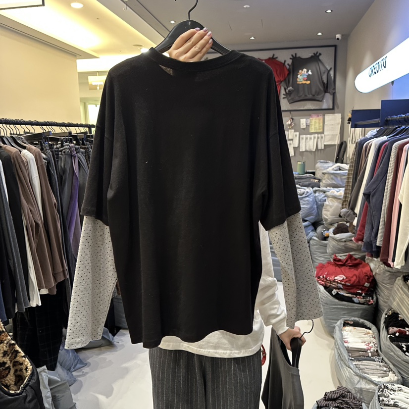CREDITO東大門㊣直郵女裝新品人氣推薦真品休閑25秋冬長袖T恤CREDITO長袖T恤