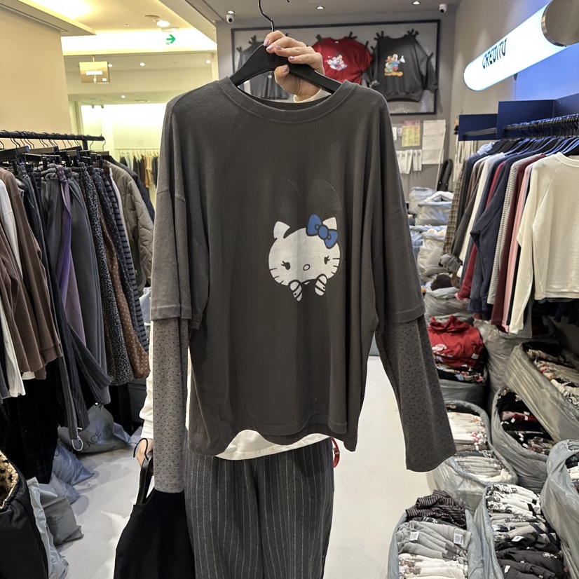 CREDITO東大門㊣直郵女裝新品人氣推薦真品休閑25秋冬長袖T恤CREDITO長袖T恤