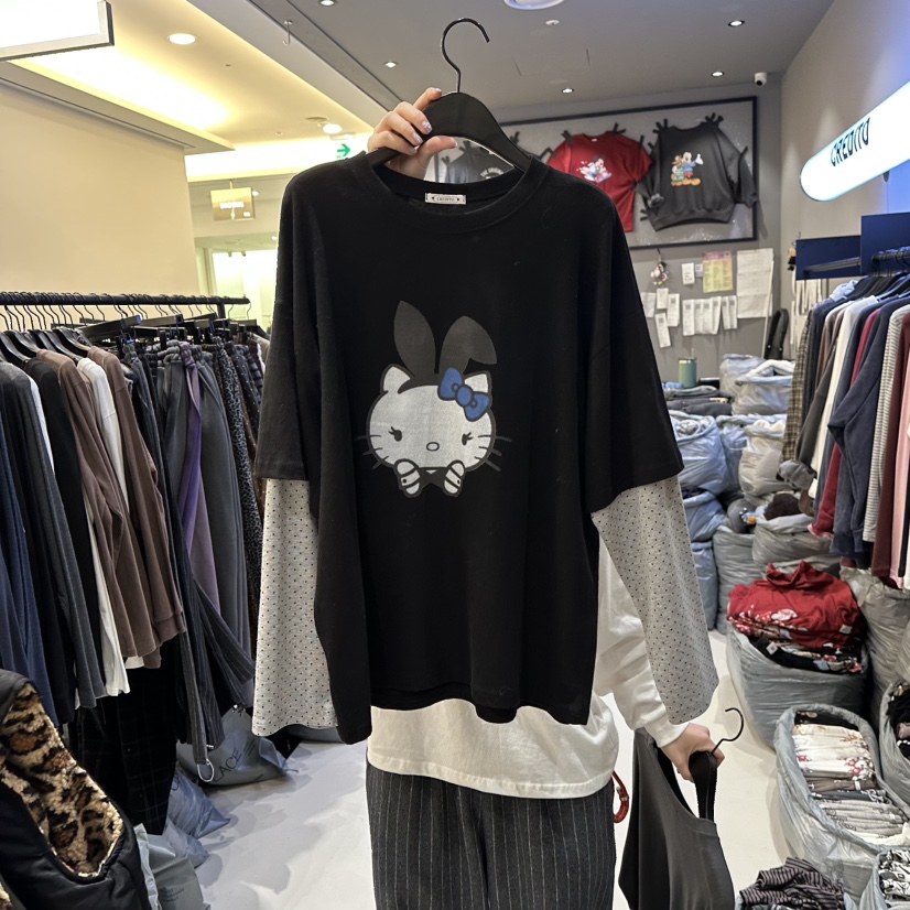 CREDITO東大門㊣直郵女裝新品人氣推薦真品休閑25秋冬長袖T恤CREDITO長袖T恤圖色2