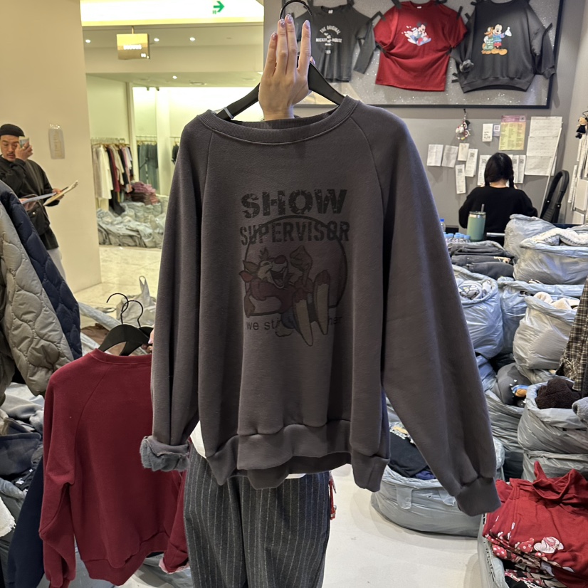 CREDITO韓國代購㊣女裝新品人氣職業時尚熱賣休閑25秋冬衛衣加絨CREDITO衛衣圖色3