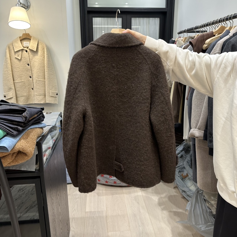 NOTTINGHAM韓國代購㊣女士新品人氣時尚真品推薦短款大衣羊駝NOTTINGHAM短款大衣