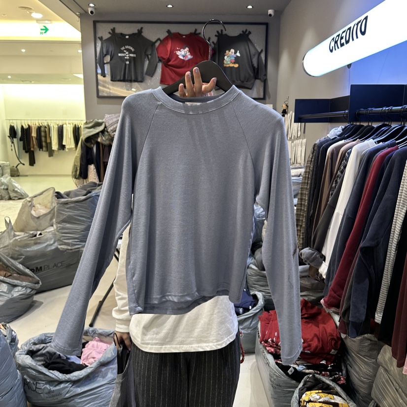 CREDITO韓國直郵㊣女裝新款休閑人氣真品25秋冬推薦長袖T恤CREDITO長袖T恤圖色2
