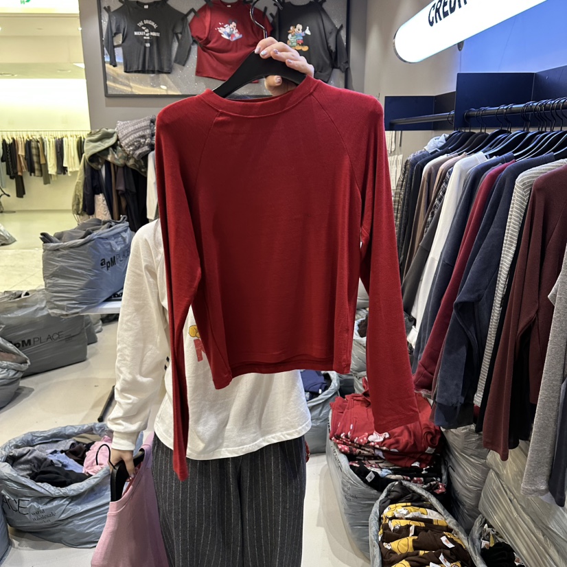 CREDITO韓國直郵㊣女裝新款休閑人氣真品25秋冬推薦長袖T恤CREDITO長袖T恤圖色4