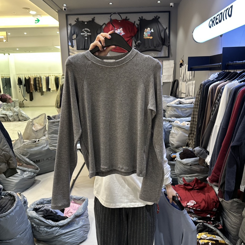 CREDITO韓國直郵㊣女裝新款休閑人氣真品25秋冬推薦長袖T恤CREDITO長袖T恤圖色6