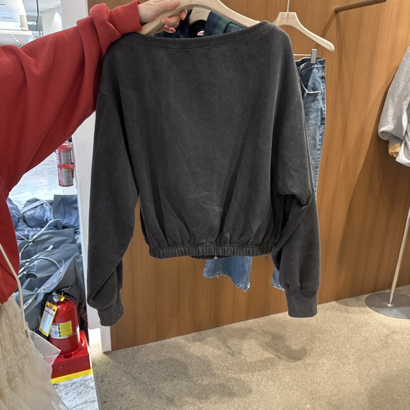 REPERTORY韓國直郵㊣女裝新款職業真品25秋冬熱賣衛衣拉鏈豬皮REPERTORY衛衣