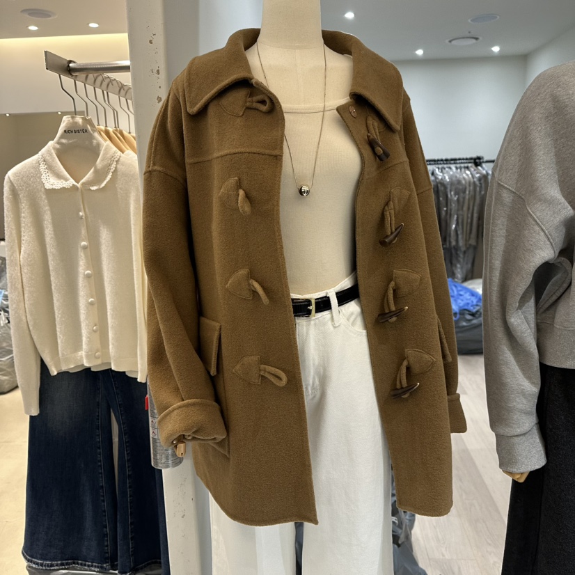 NOTTINGHAM韓國直郵㊣女裝新款休閑職業真品中長款大衣羊毛NOTTINGHAM中長款大衣